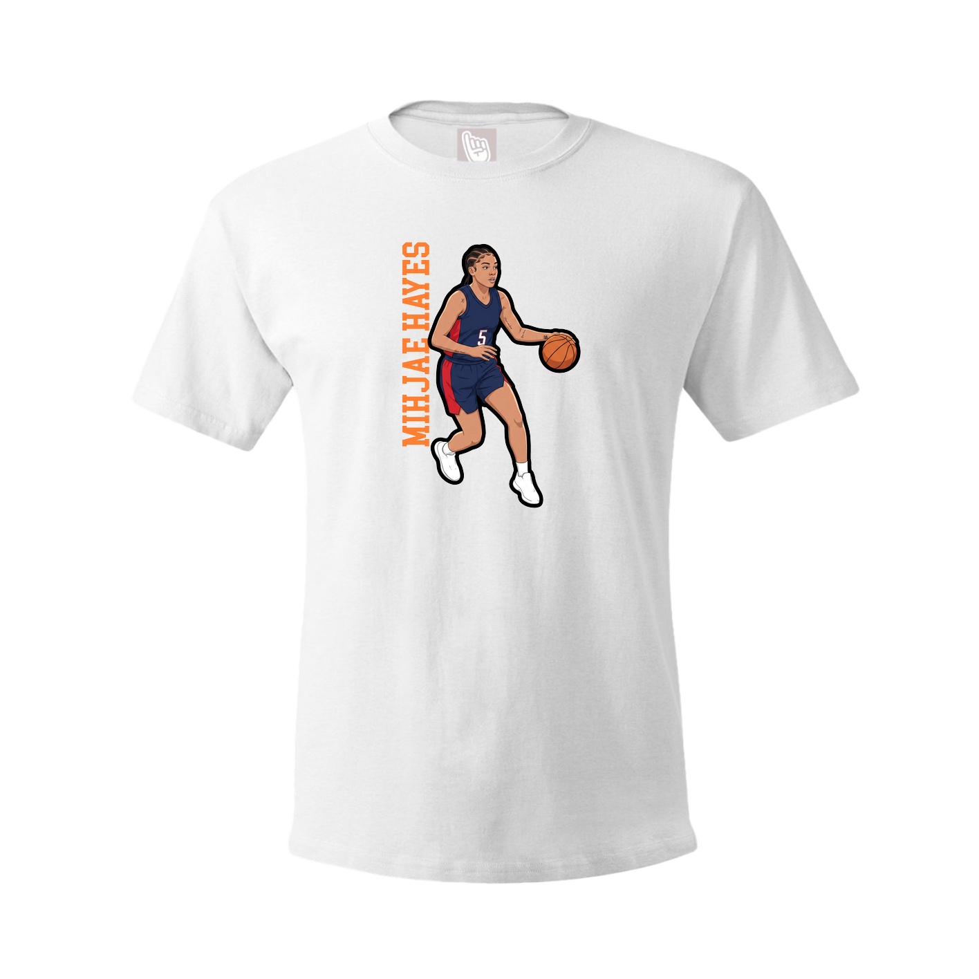 Youth Tee — Name Vertical in White