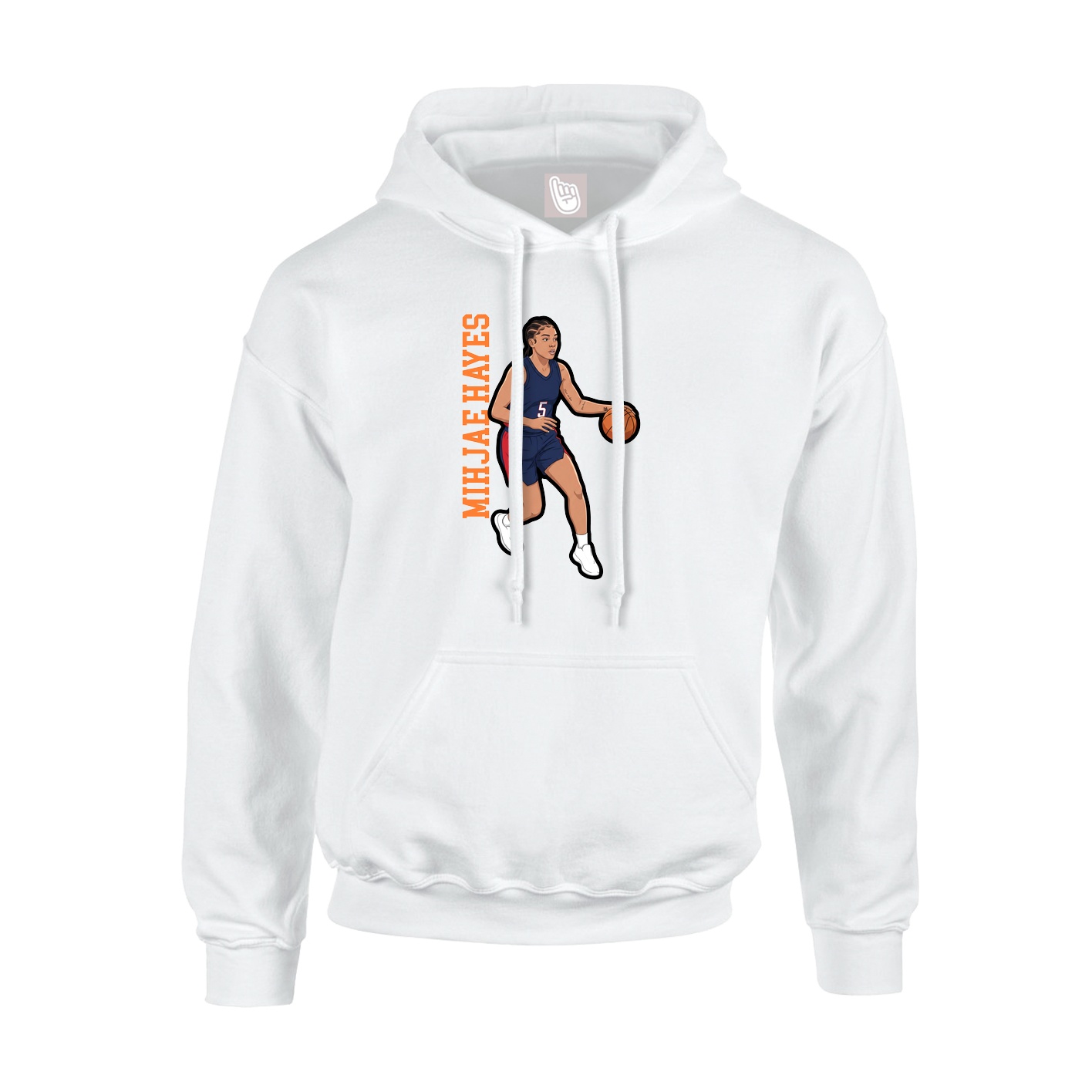 Youth Hoodie — Name Vertical in White
