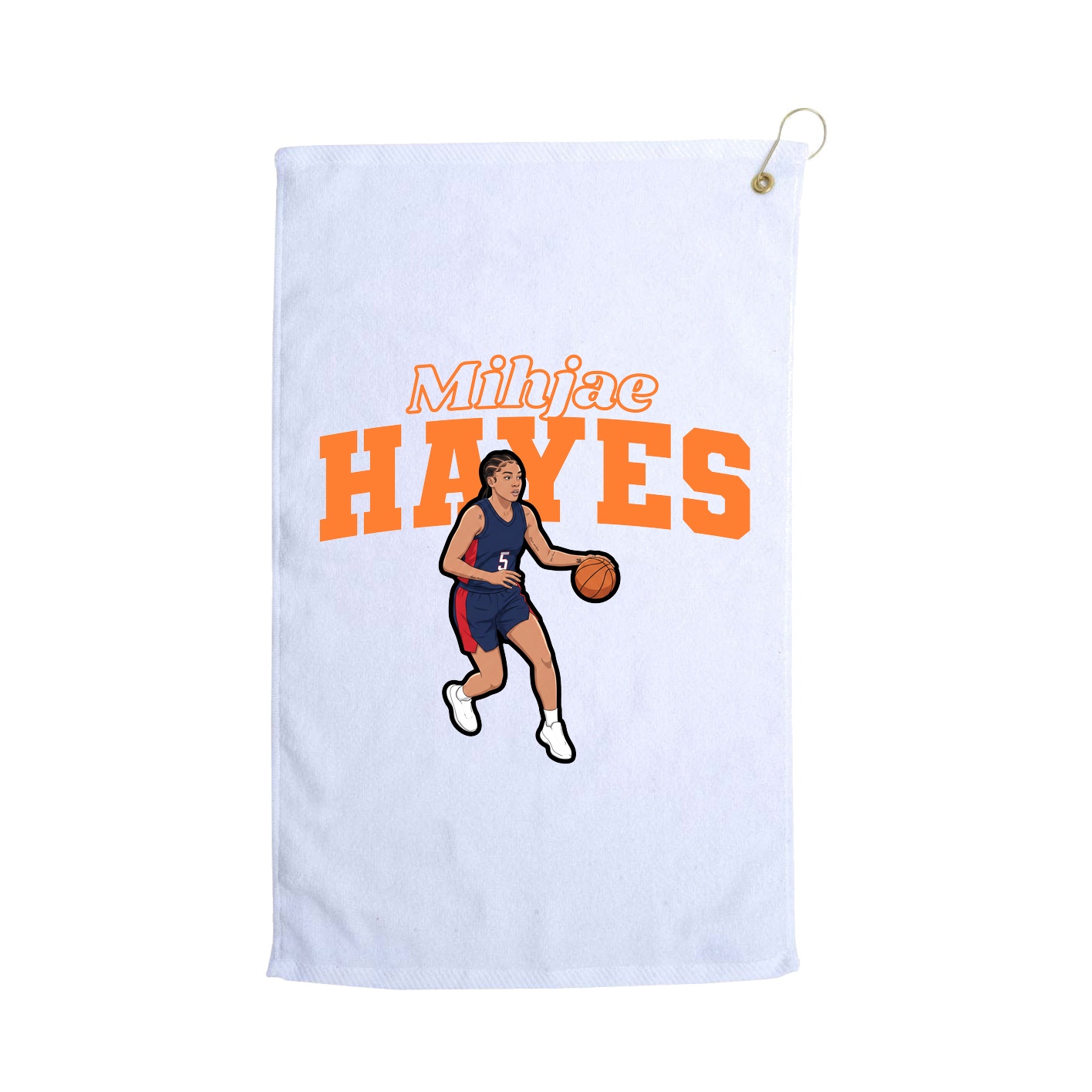 Golf Towel — Name Arch in White