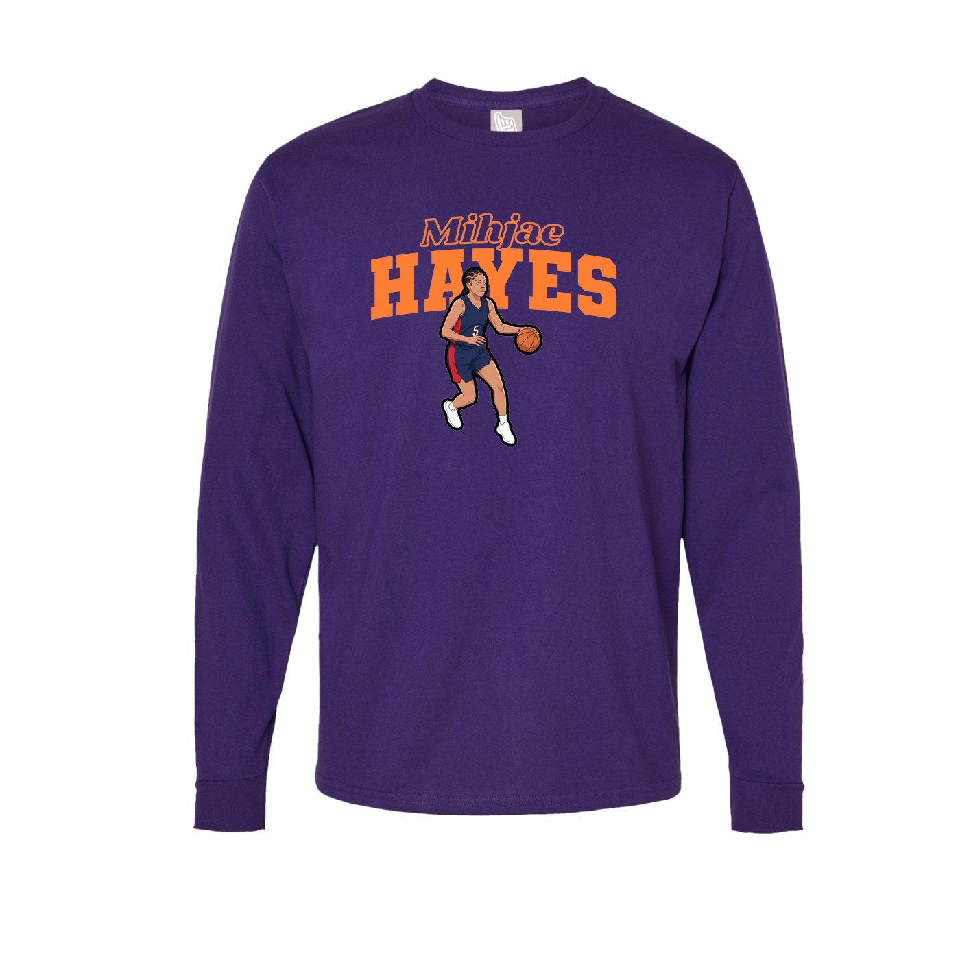 Long Sleeve Tee — Name Arch in Purple