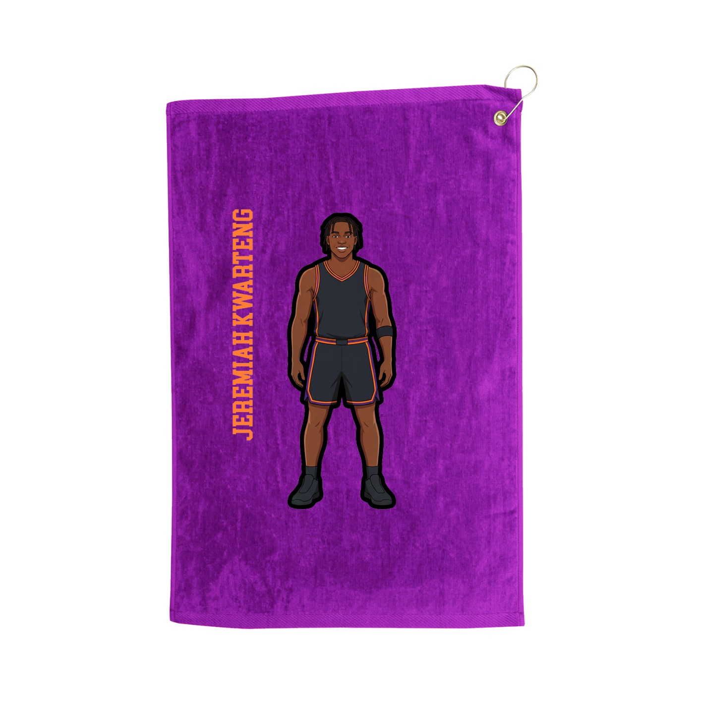 Golf Towel — Name Vertical in Purple