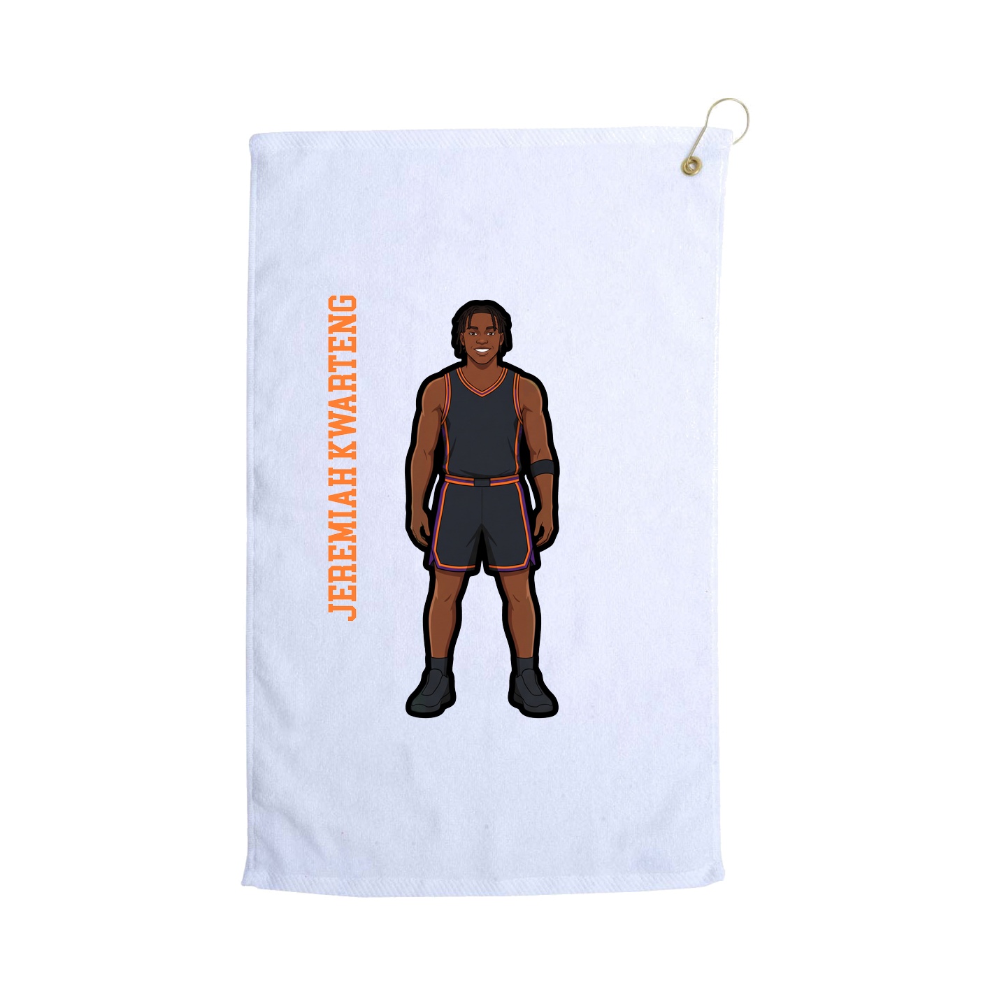 Golf Towel — Name Vertical in White