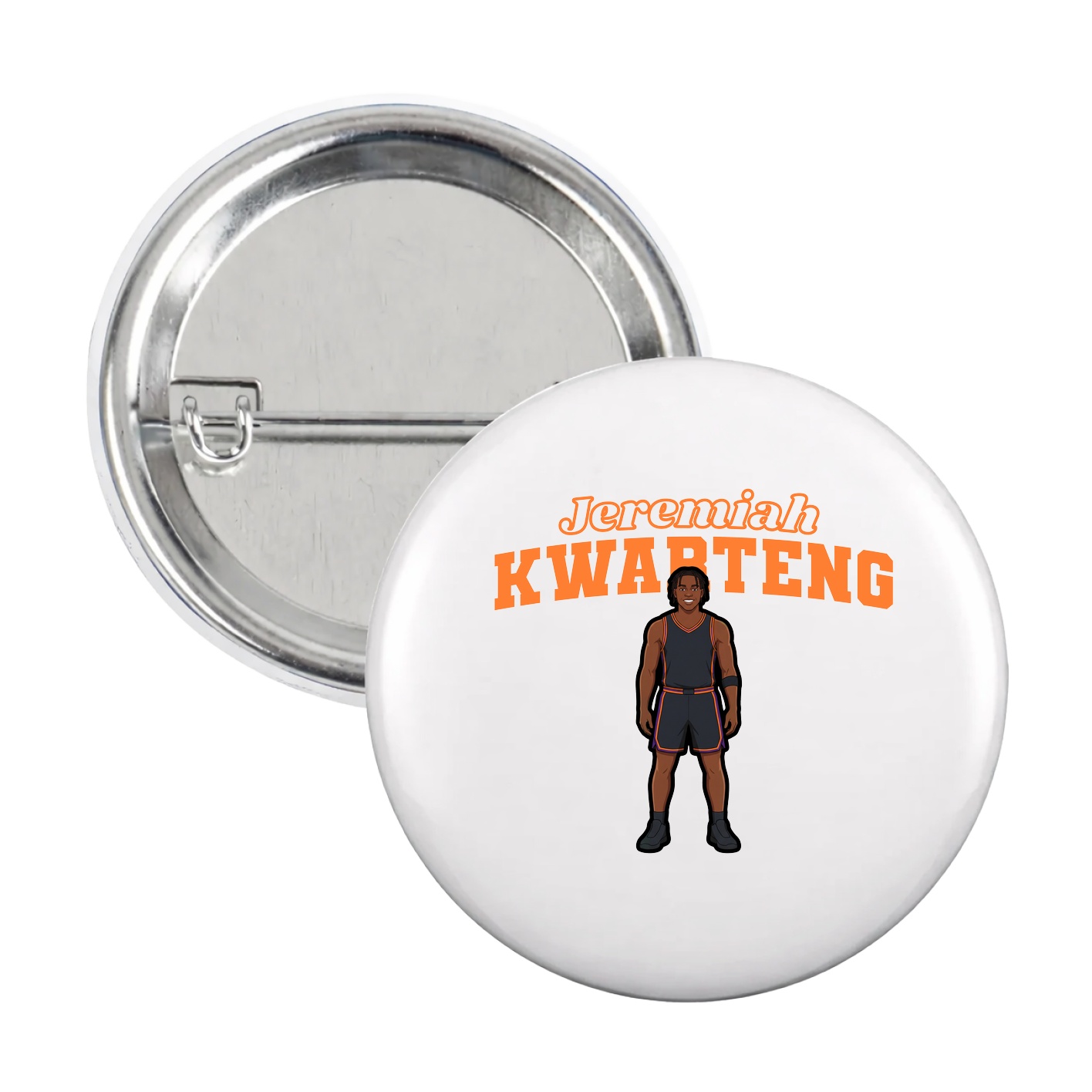 Game Day Button — Name Arch in White