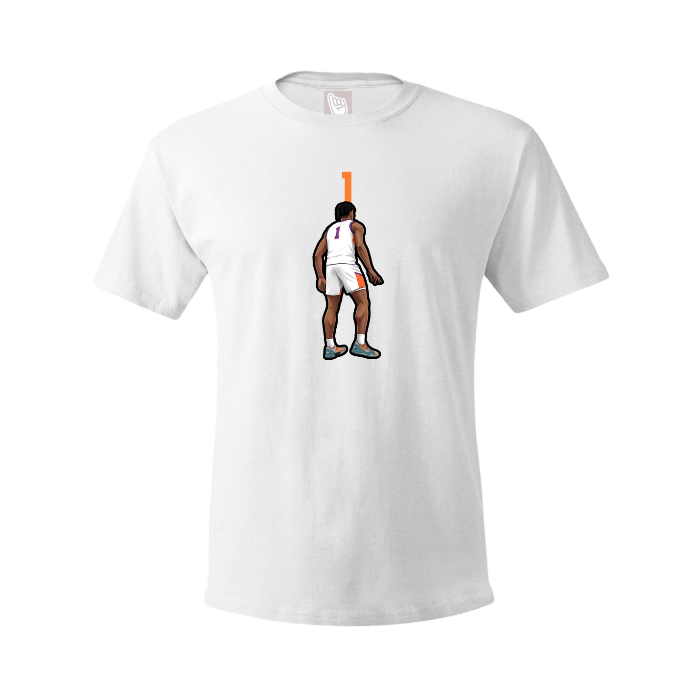 Youth Tee — Number Top in White