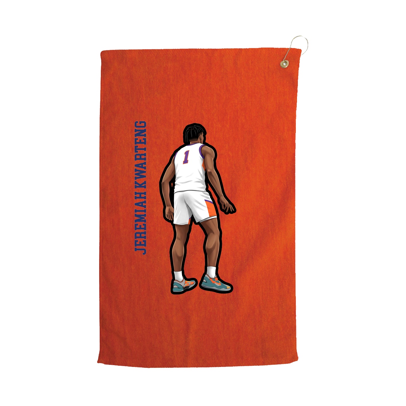 Golf Towel — Name Vertical in Orange