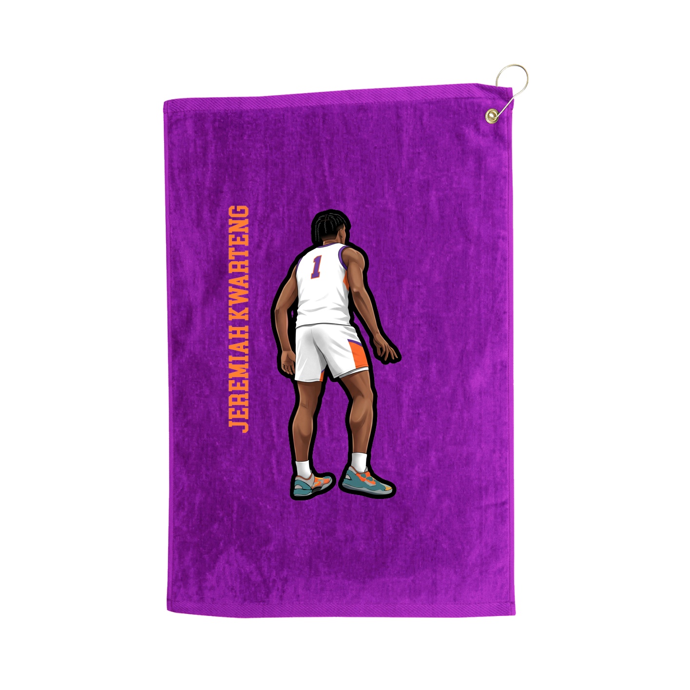 Golf Towel — Name Vertical in Purple