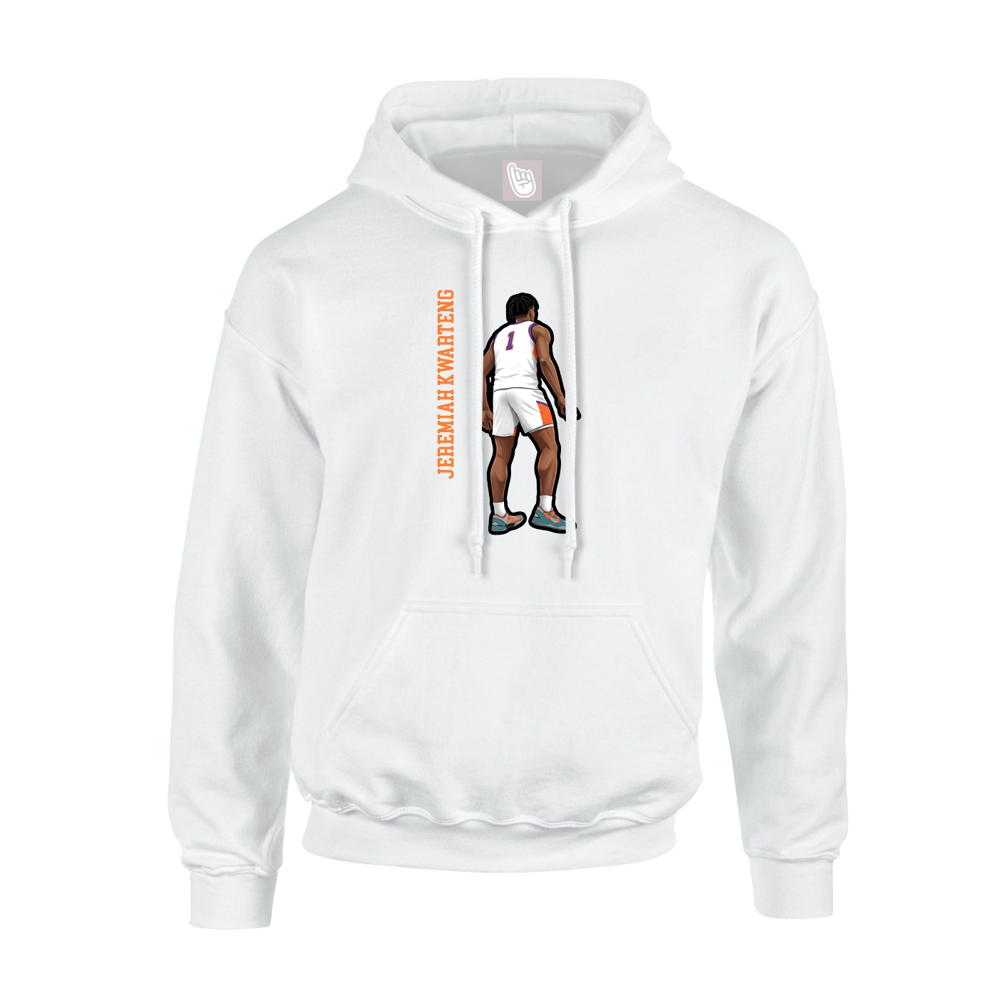 Youth Hoodie — Name Vertical in White