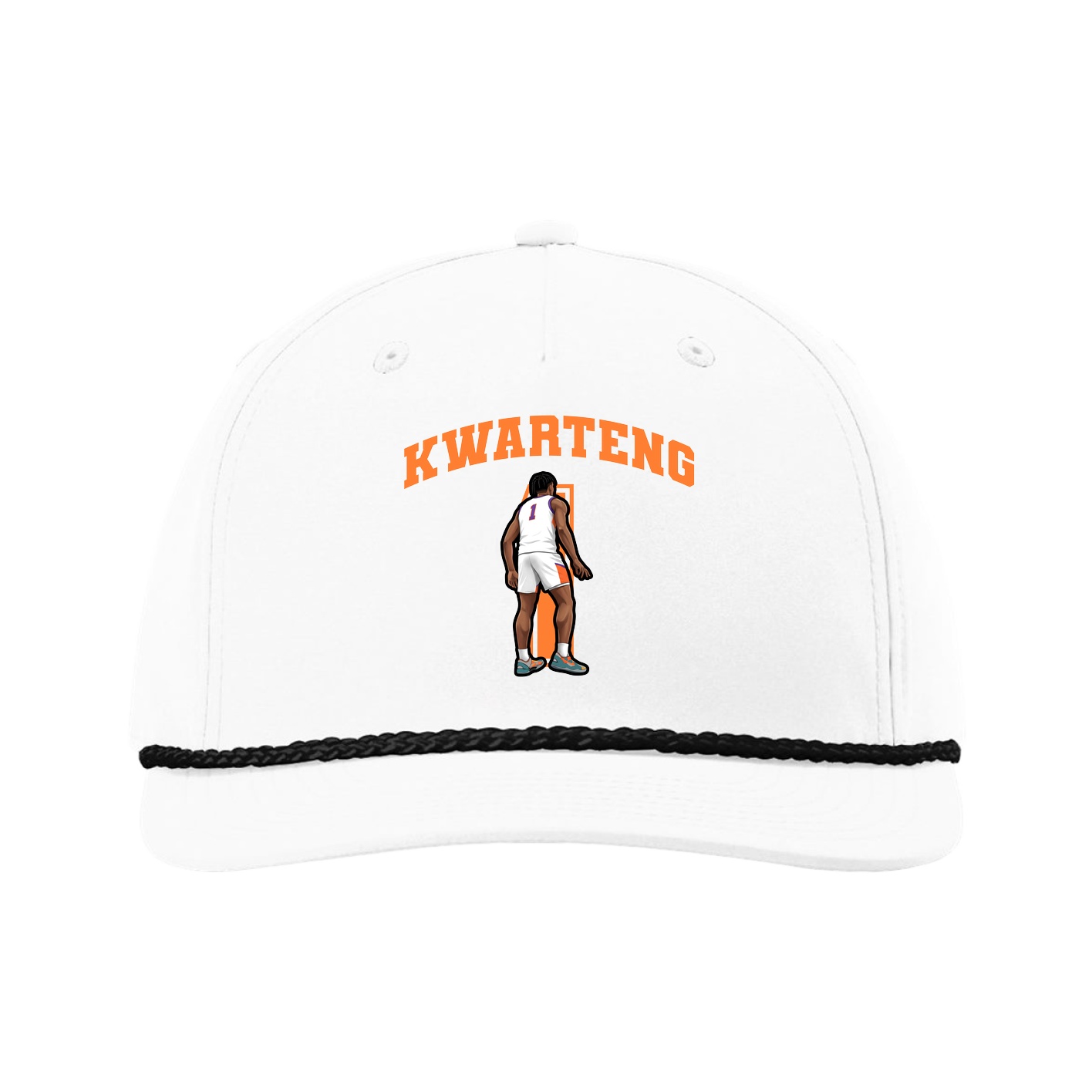 Five-Panel Classic Rope Cap — Number in White