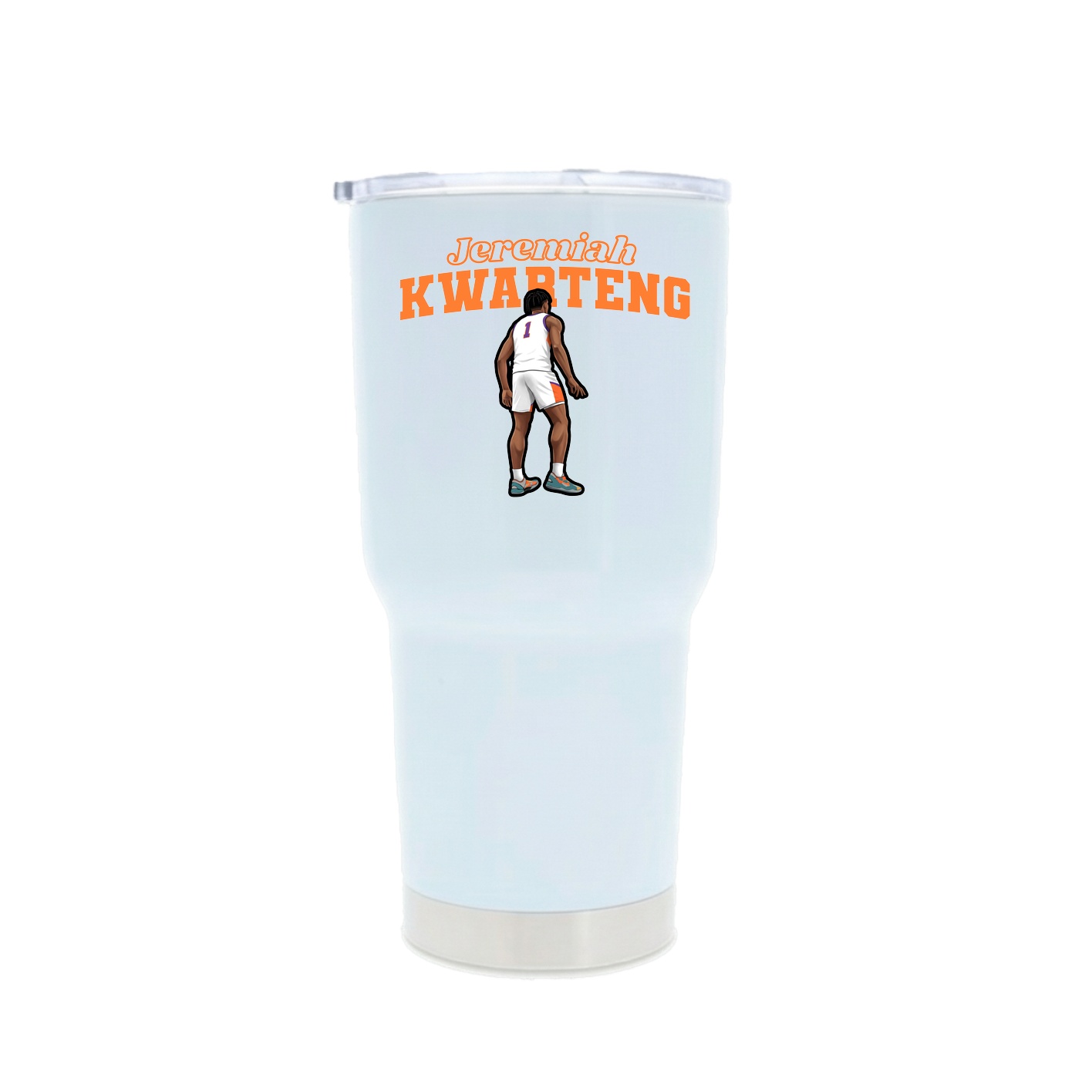 30oz Stainless Steel Tumbler — Name Arch in White