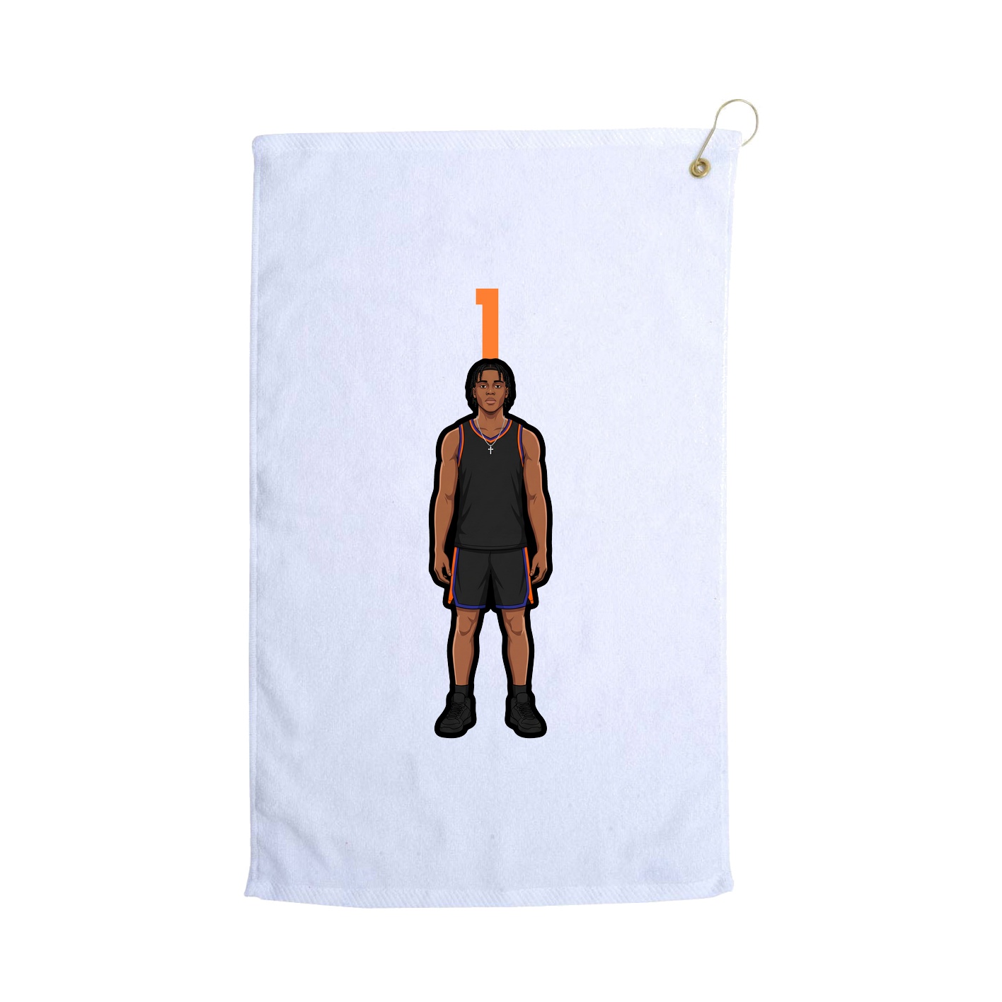 Golf Towel — Number Top in White