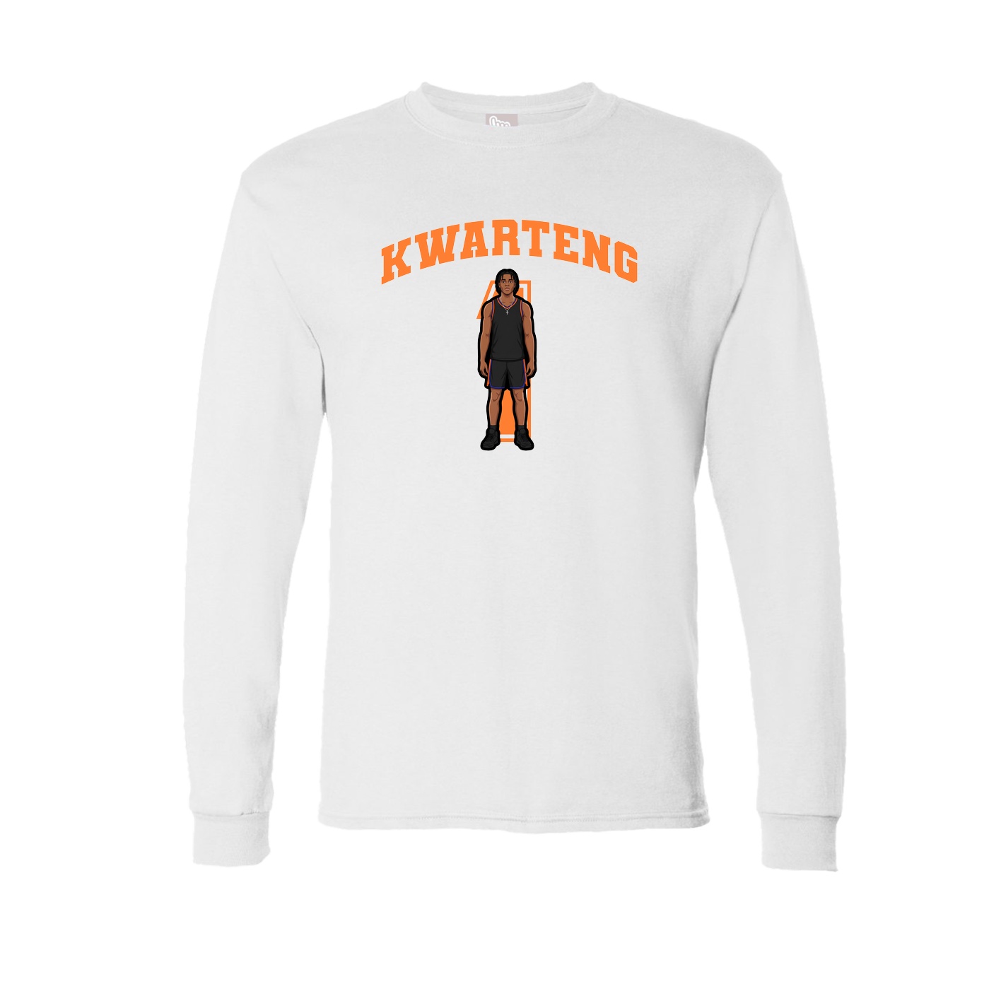 Long Sleeve Tee — Number in White