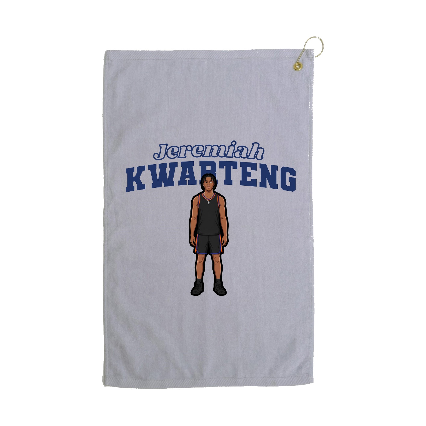 Golf Towel — Name Arch in Grey
