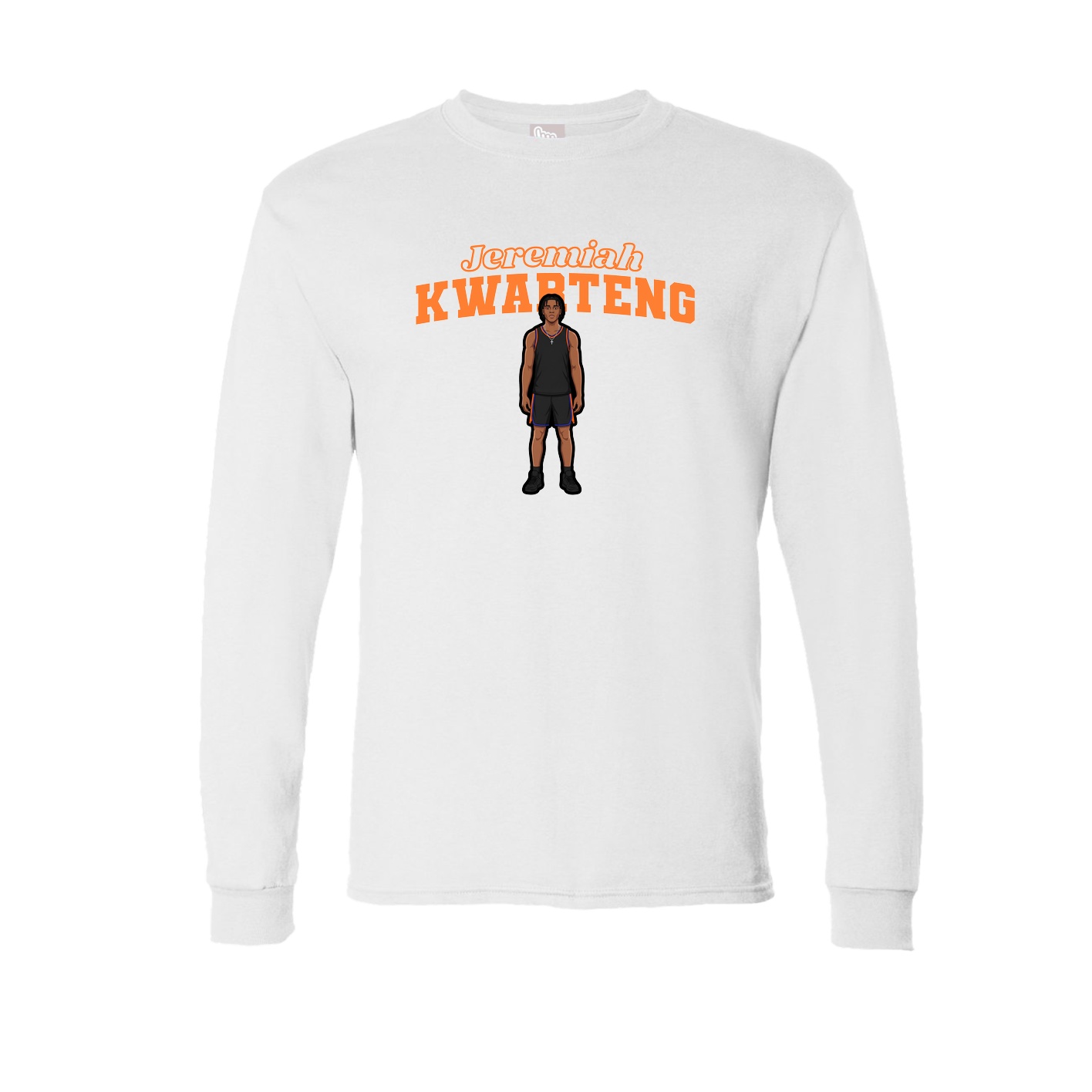 Long Sleeve Tee — Name Arch in White