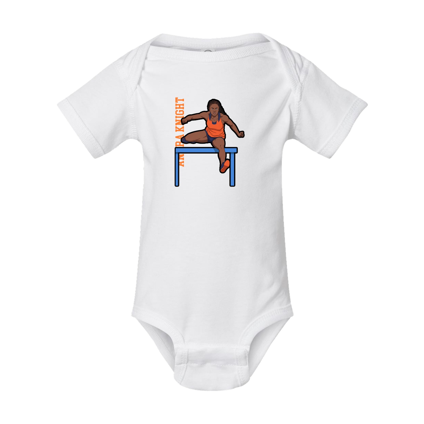 Baby Onesie — Name Vertical in White