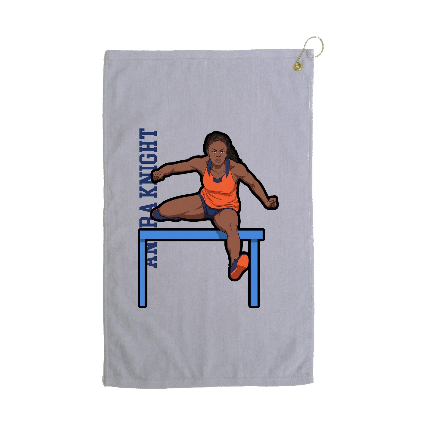 Golf Towel — Name Vertical in Grey