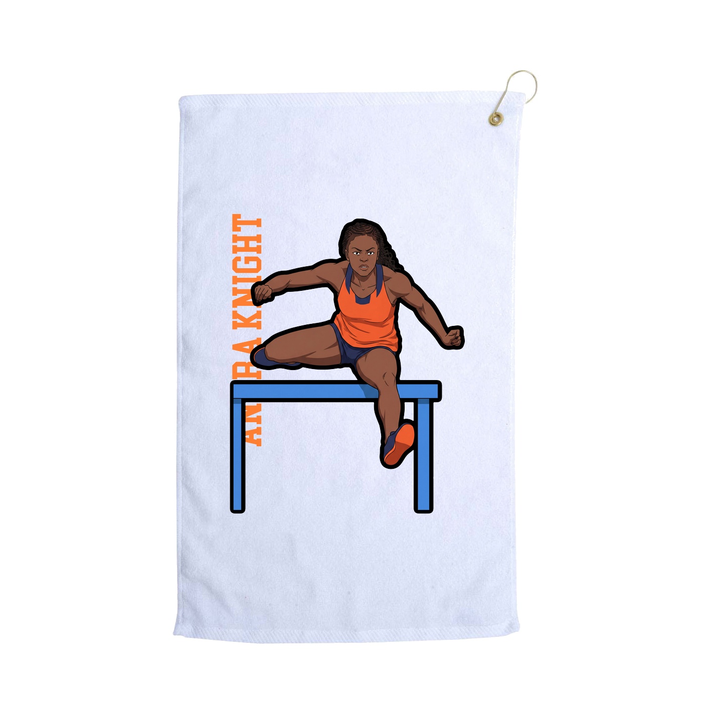 Golf Towel — Name Vertical in White