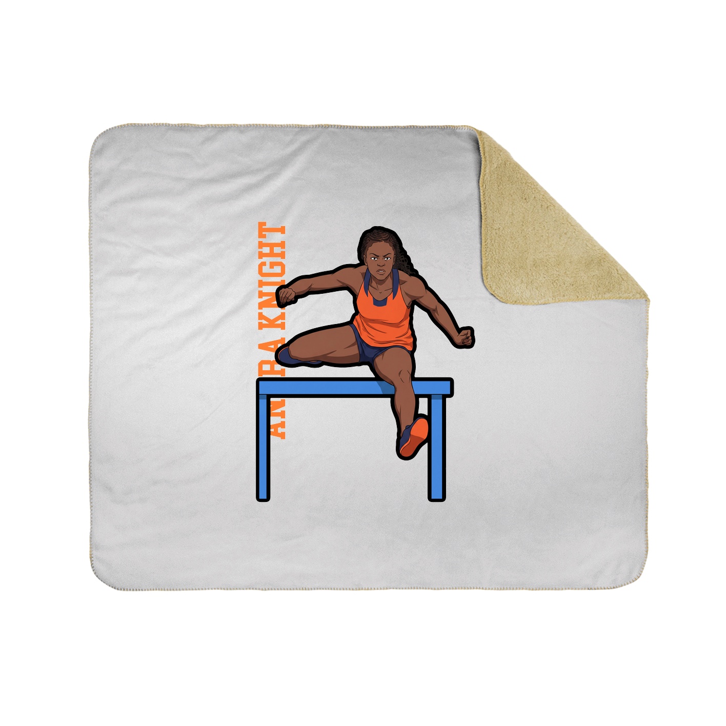 Throw Blanket — Name Vertical in White