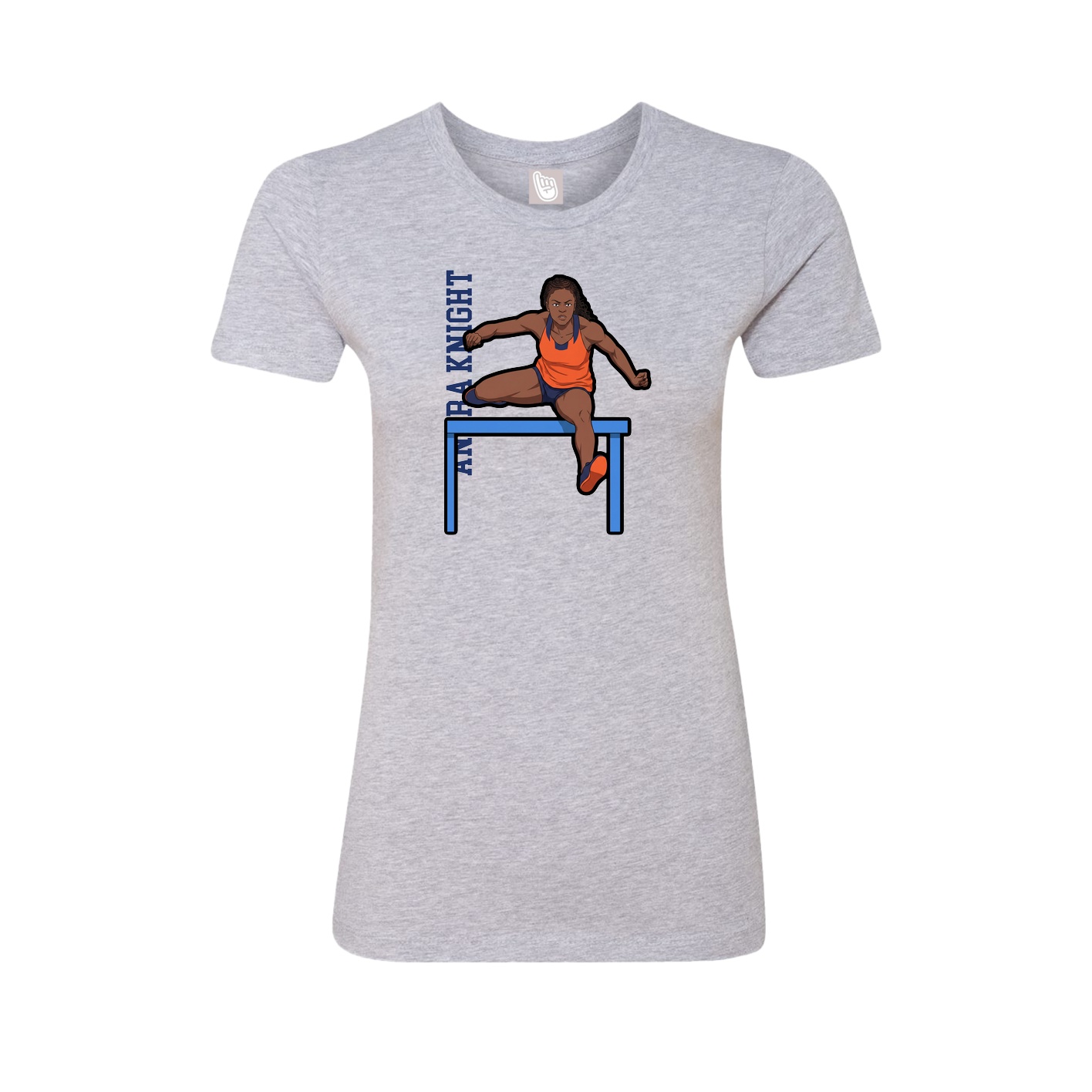 Womens Tee — Name Vertical in Grey
