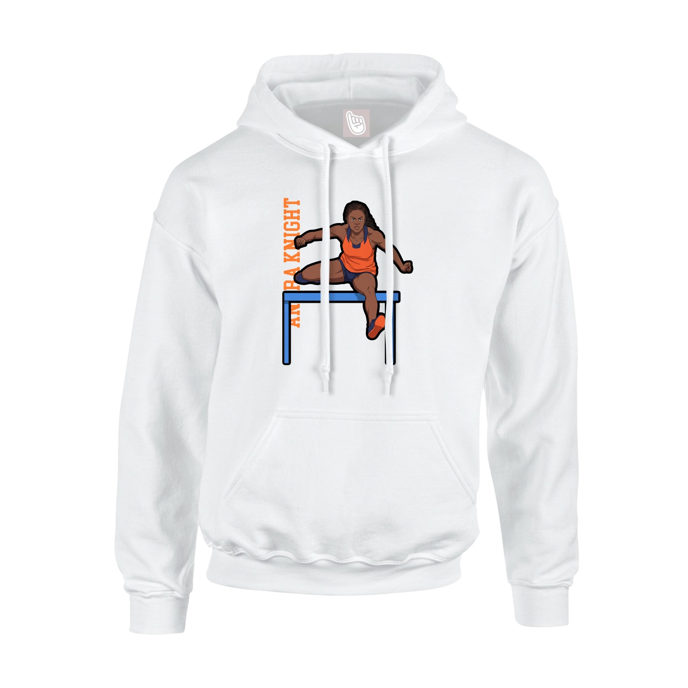 Youth Hoodie — Name Vertical in White