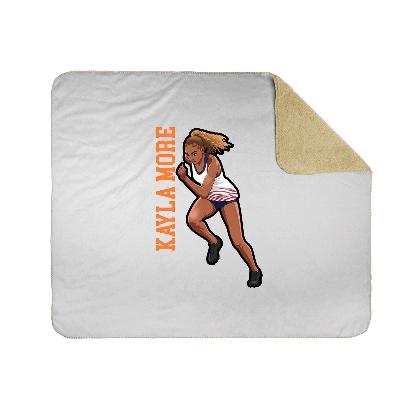 Throw Blanket — Name Vertical in White