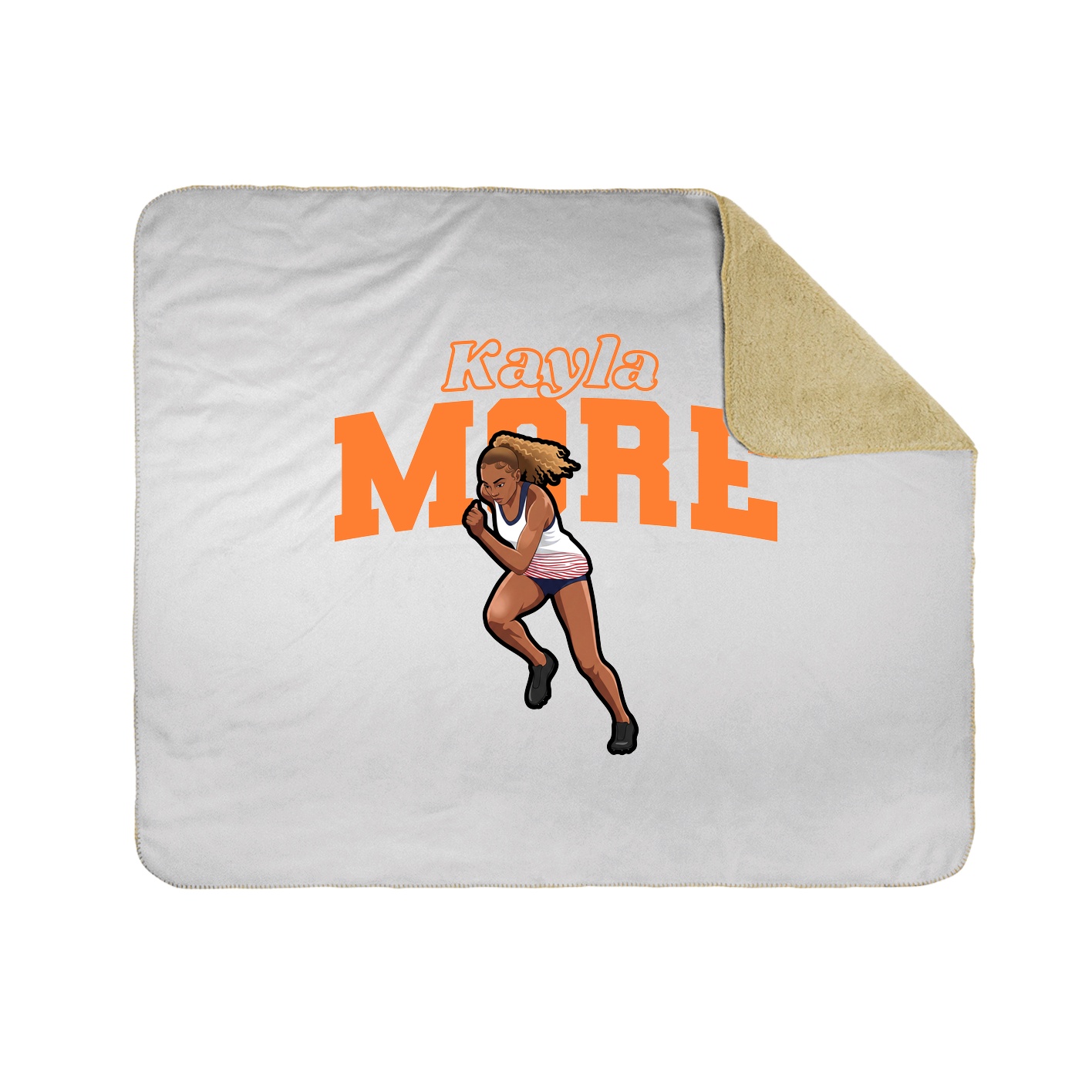 Throw Blanket — Name Arch in White