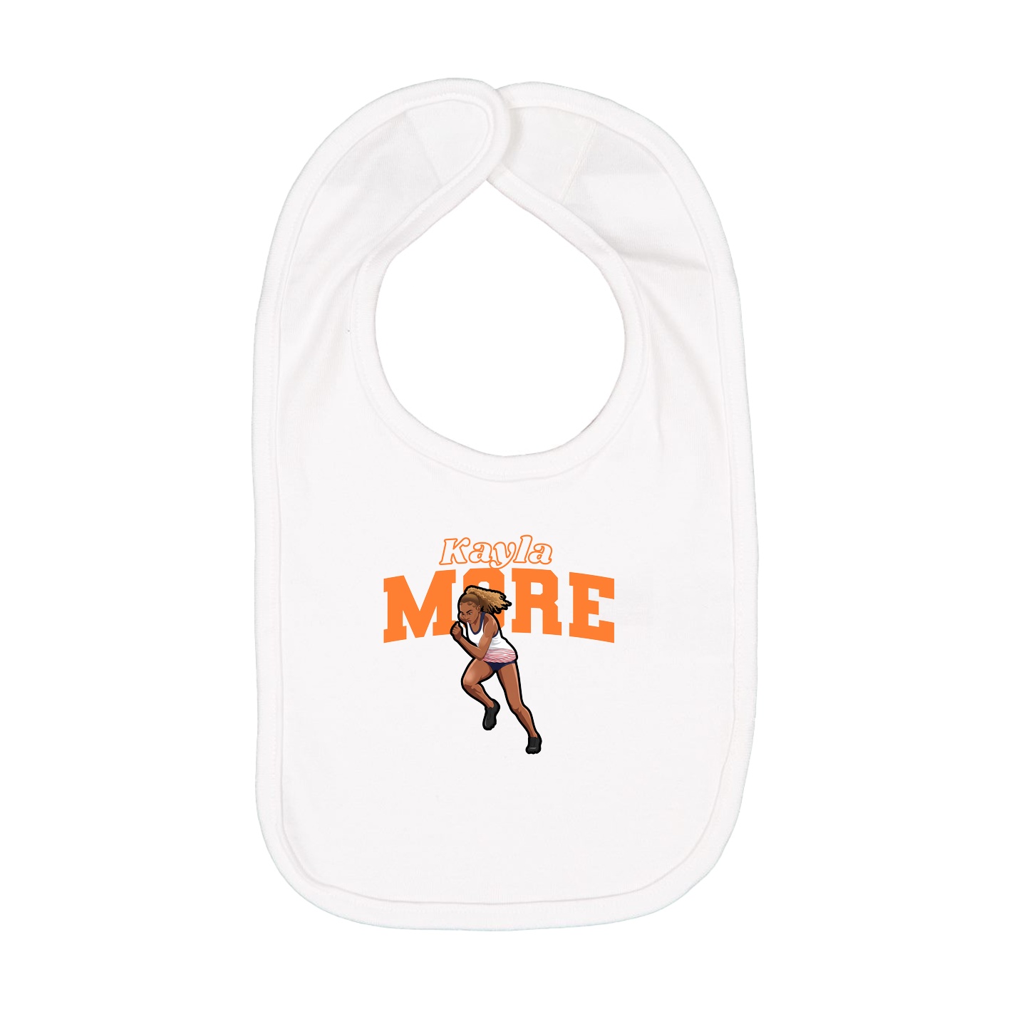 Infant Bib — Name Arch in White