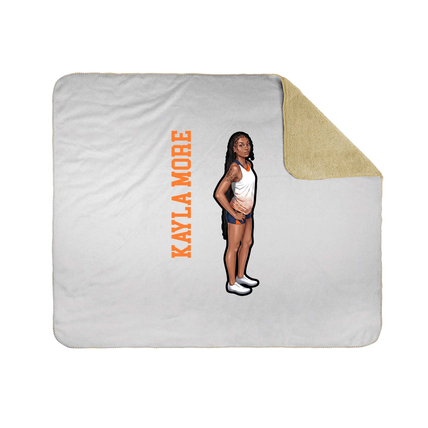 Throw Blanket — Name Vertical in White