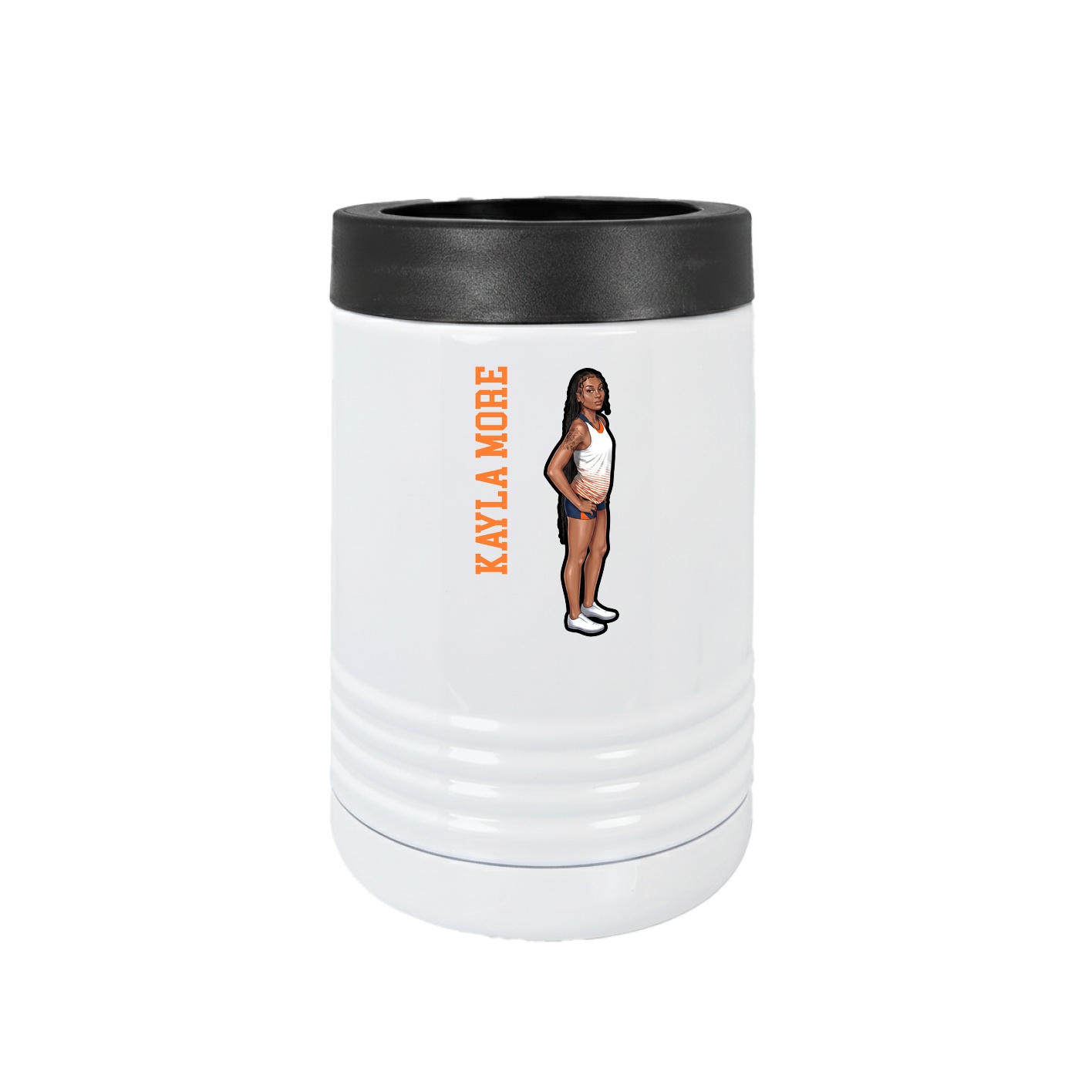 Beverage Holder — Name Vertical in White