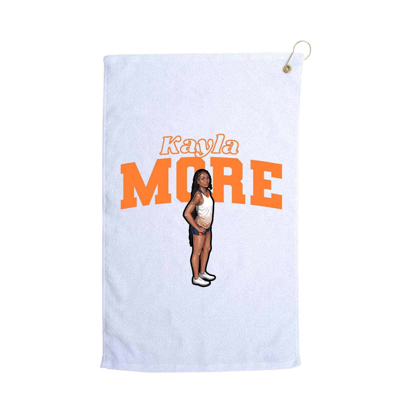 Golf Towel — Name Arch in White