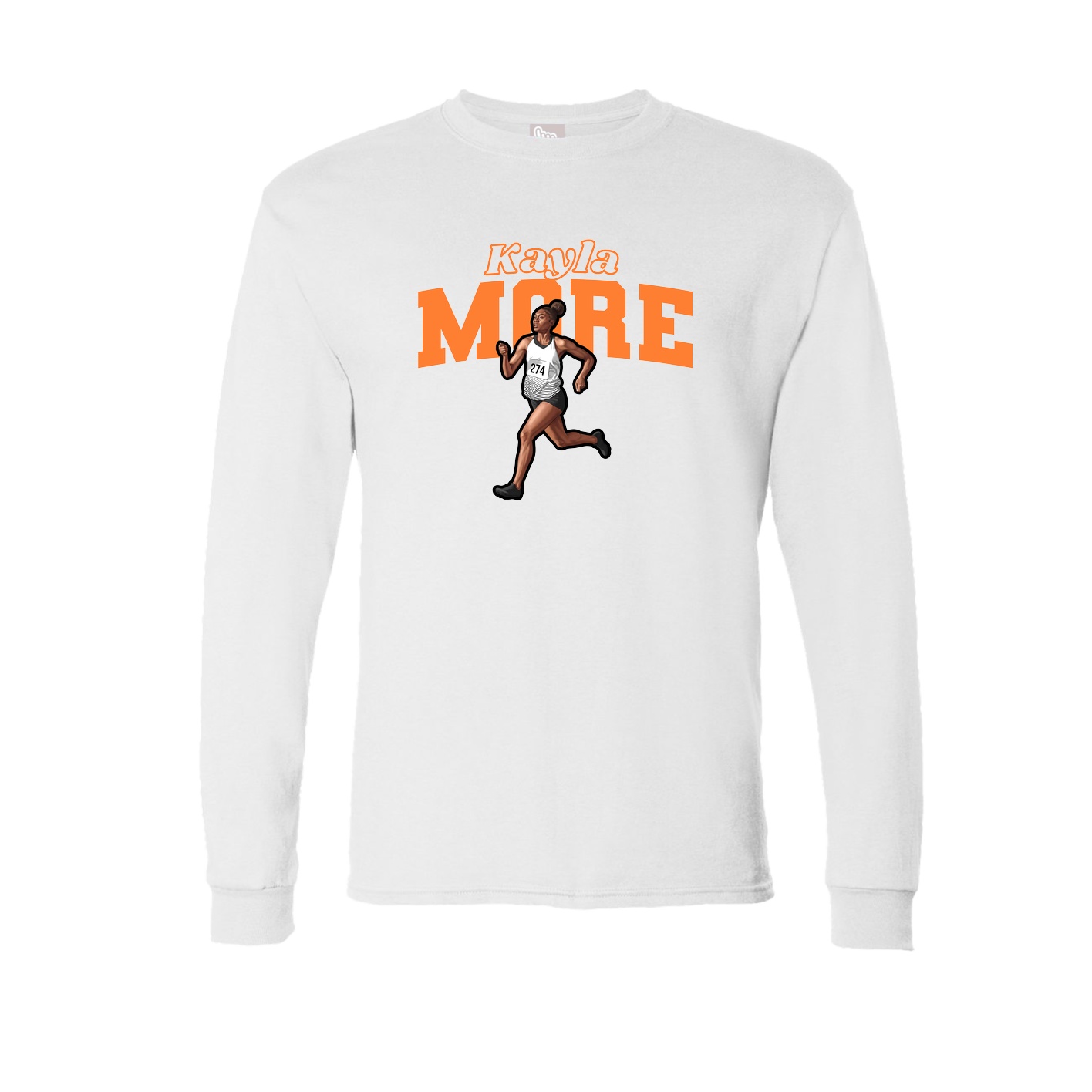 Long Sleeve Tee — Name Arch in White