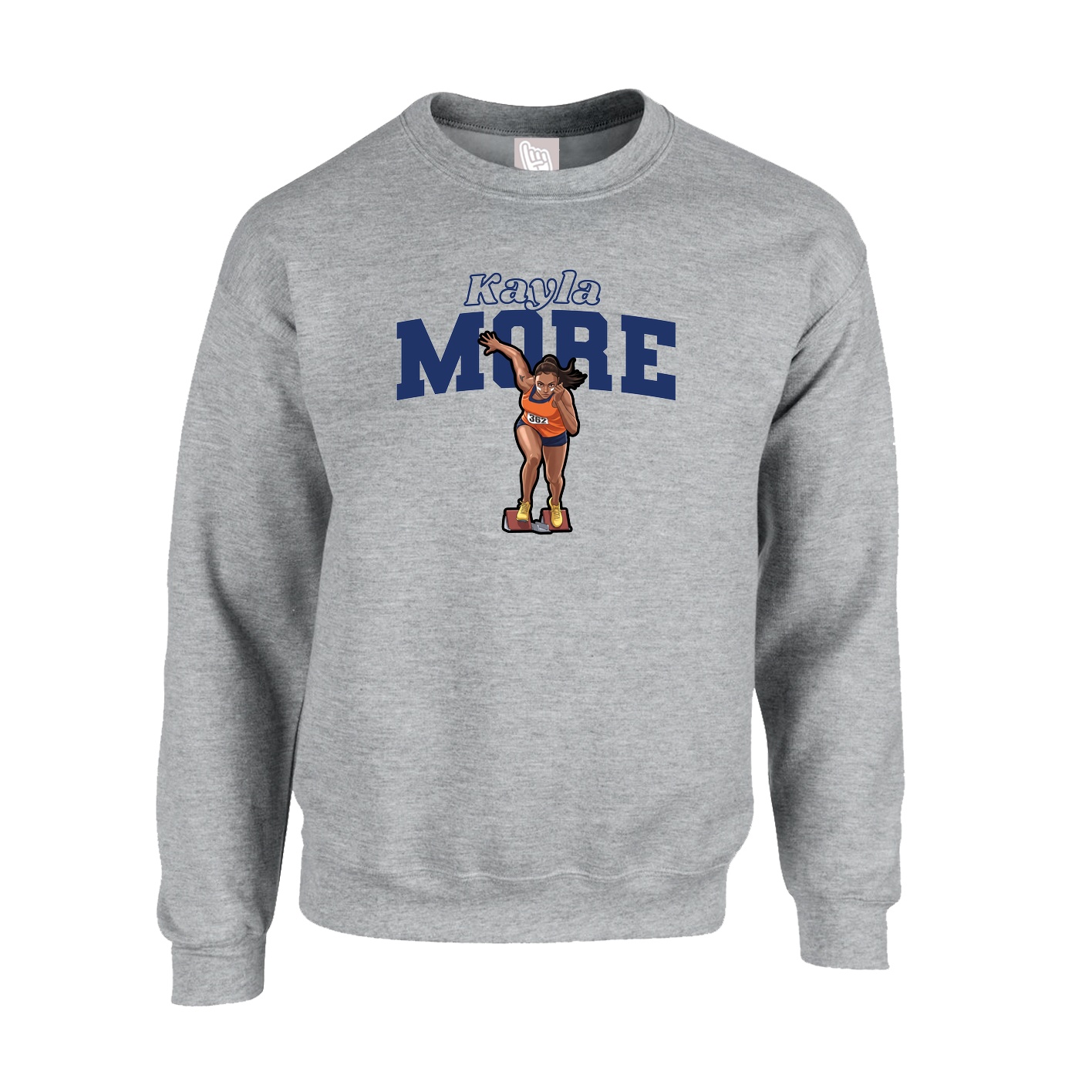 Fleece Crew — Name Arch in Grey