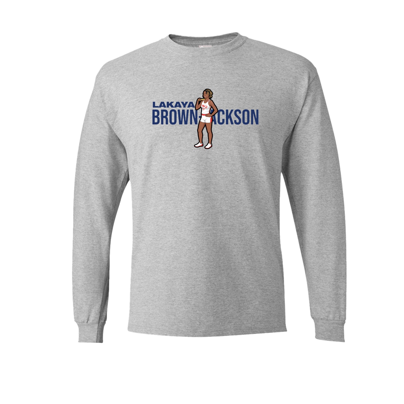 Long Sleeve Tee — Player Name in Grey
