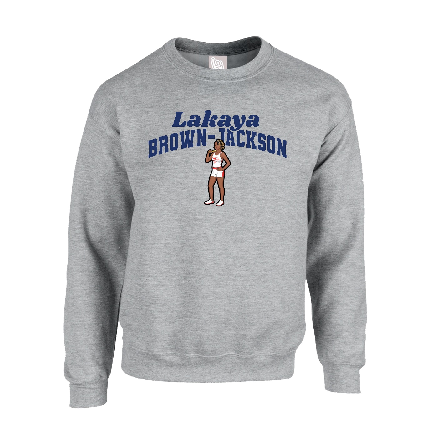 Fleece Crew — Signature Arch in Grey