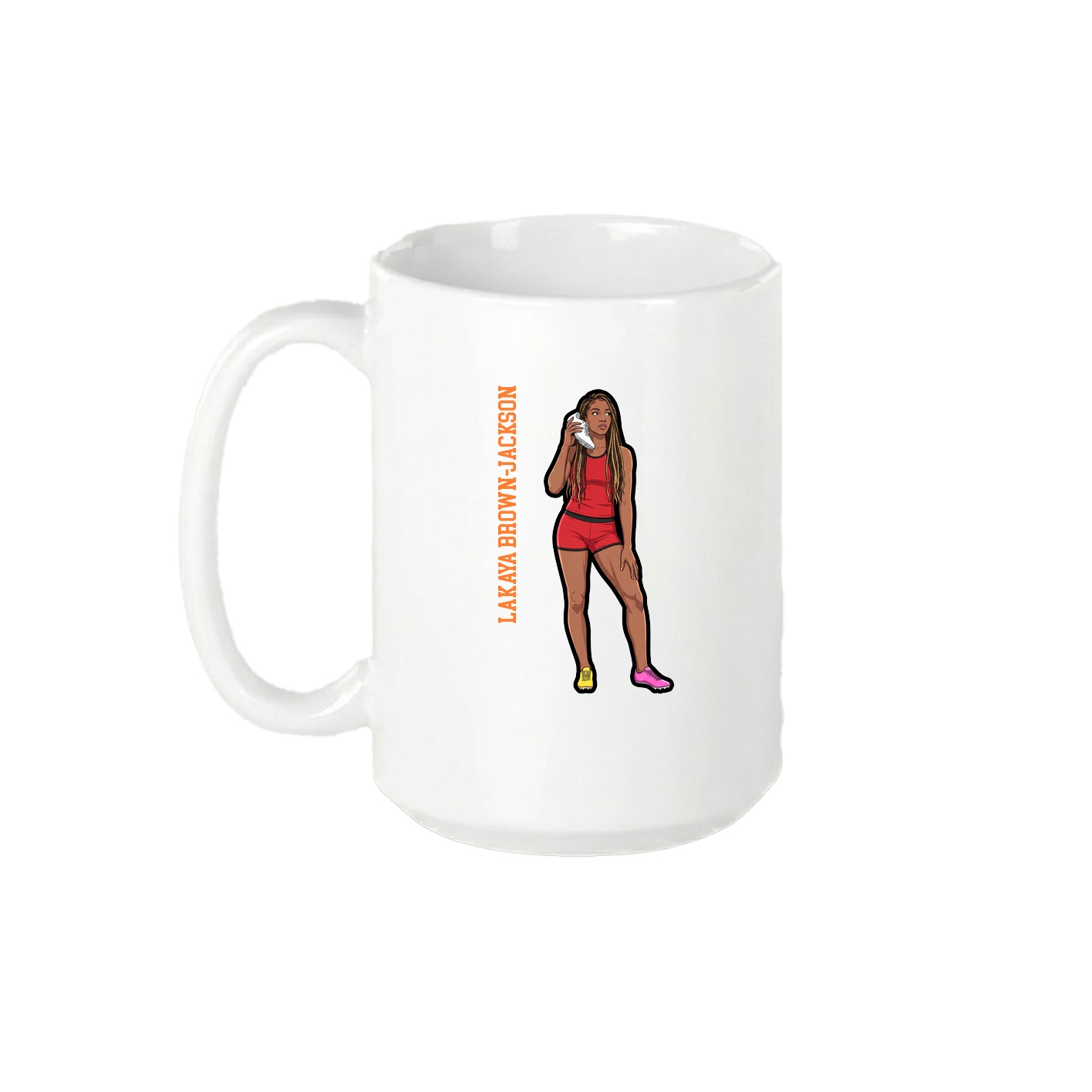 15oz Coffee Mug — Name Vertical in White