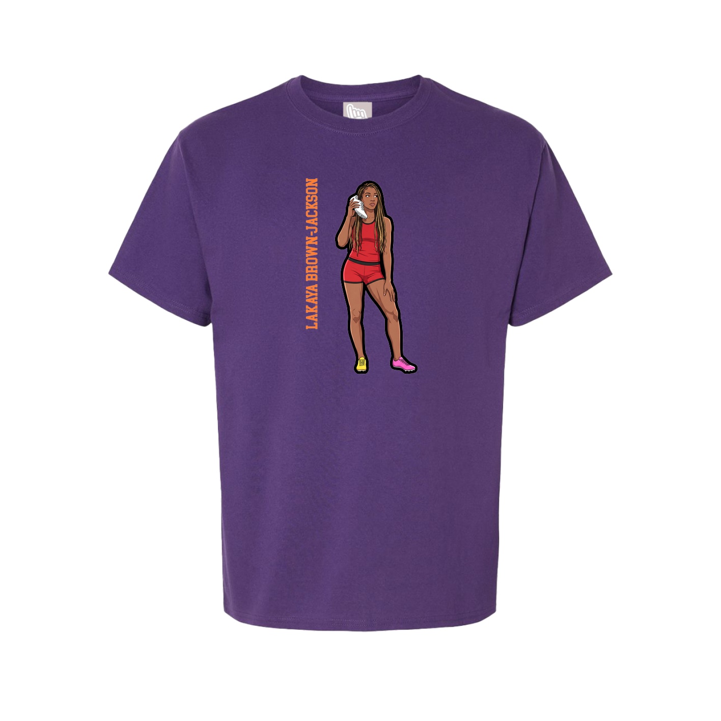 Youth Tee — Name Vertical in Purple