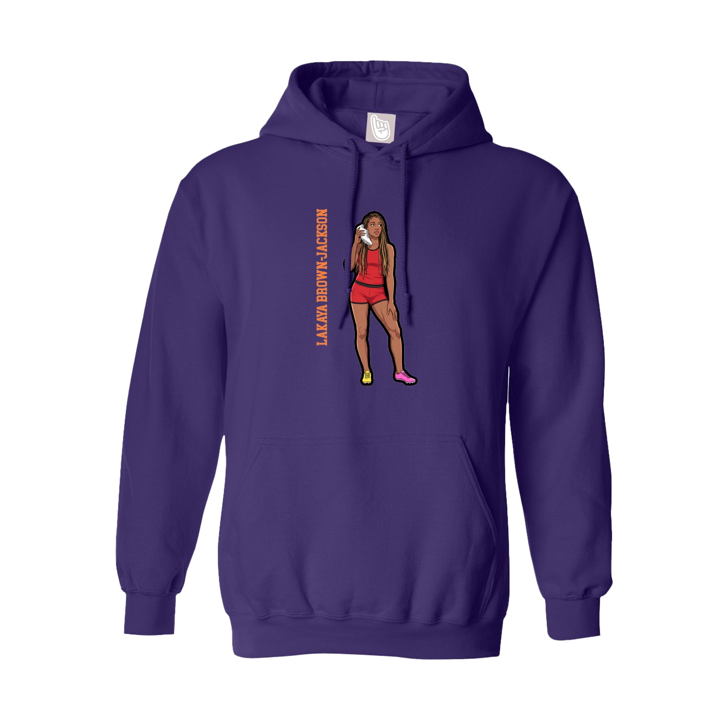 Hoodie — Name Vertical in Purple