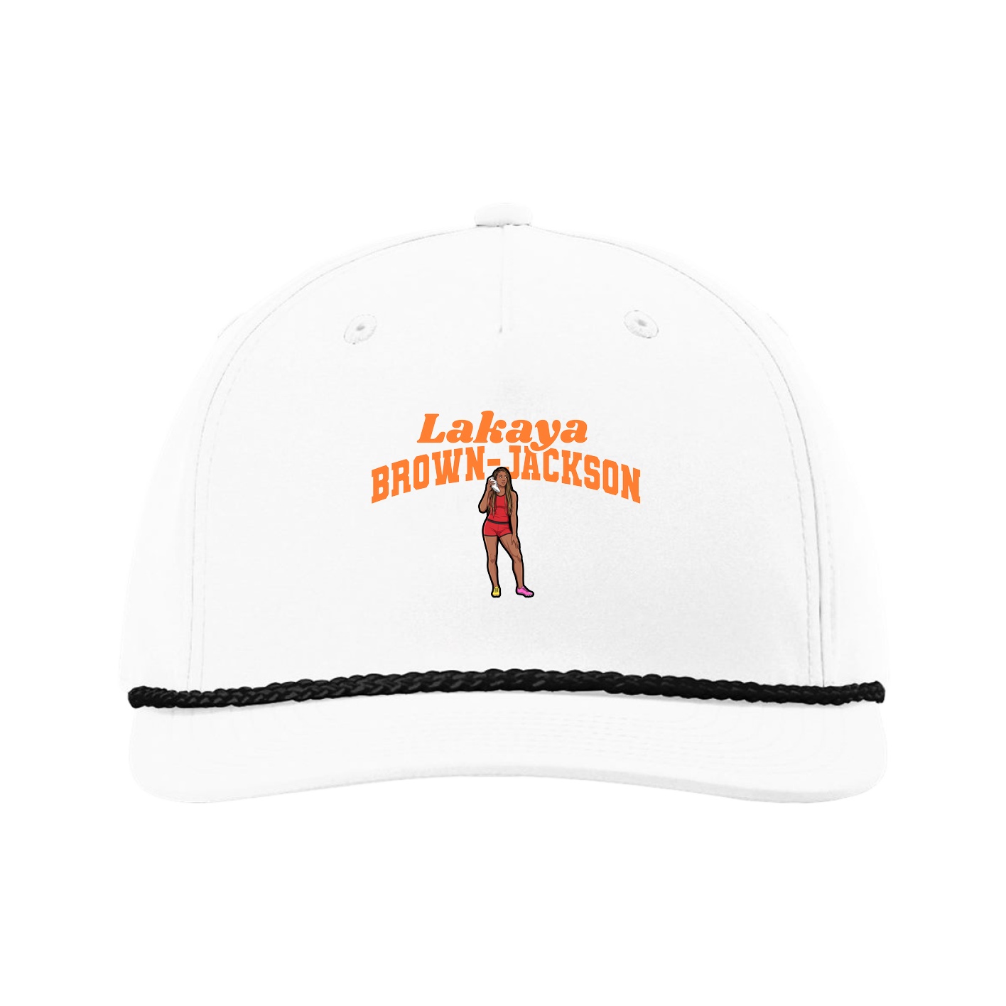 Five-Panel Classic Rope Cap — Signature Arch in White
