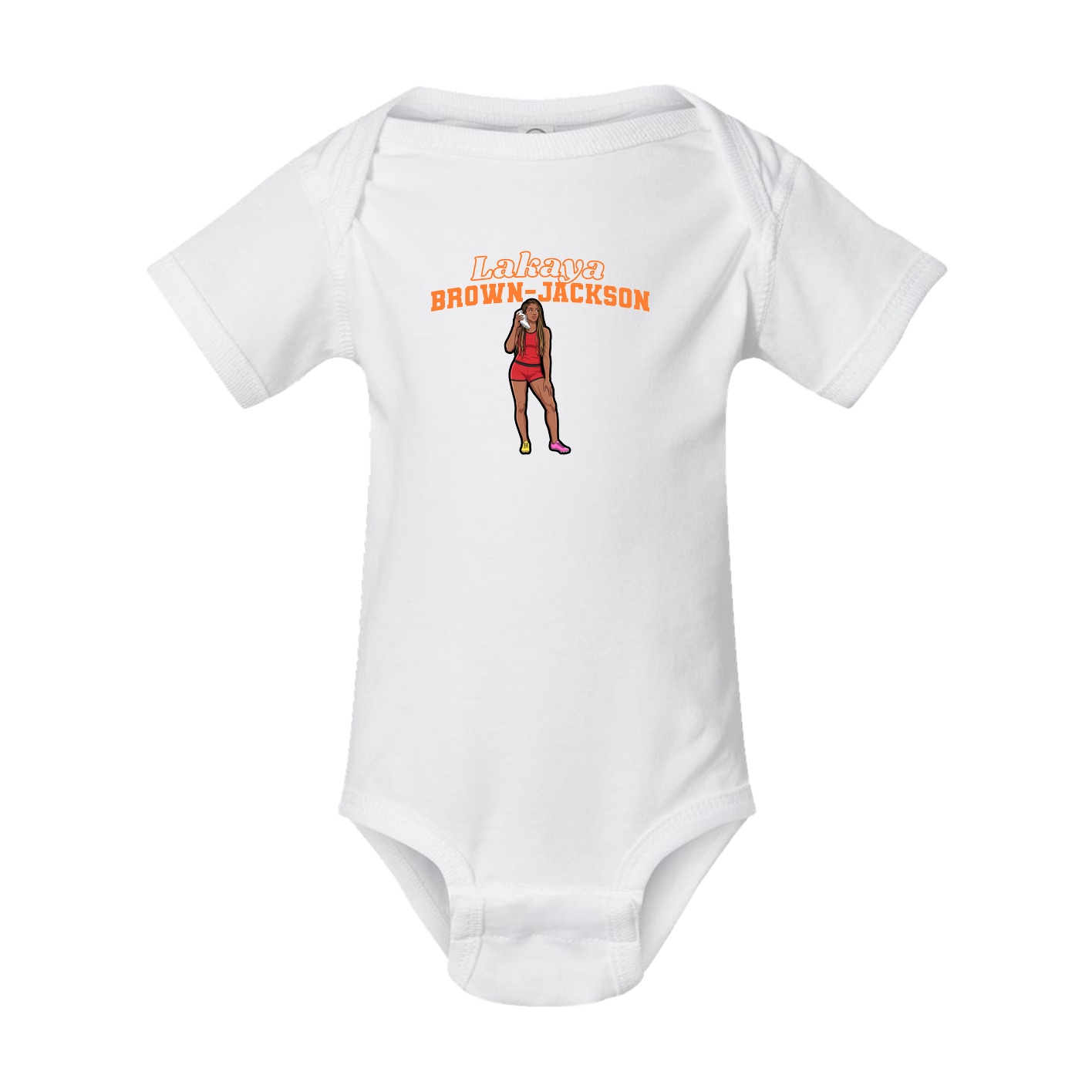 Baby Onesie — Name Arch in White