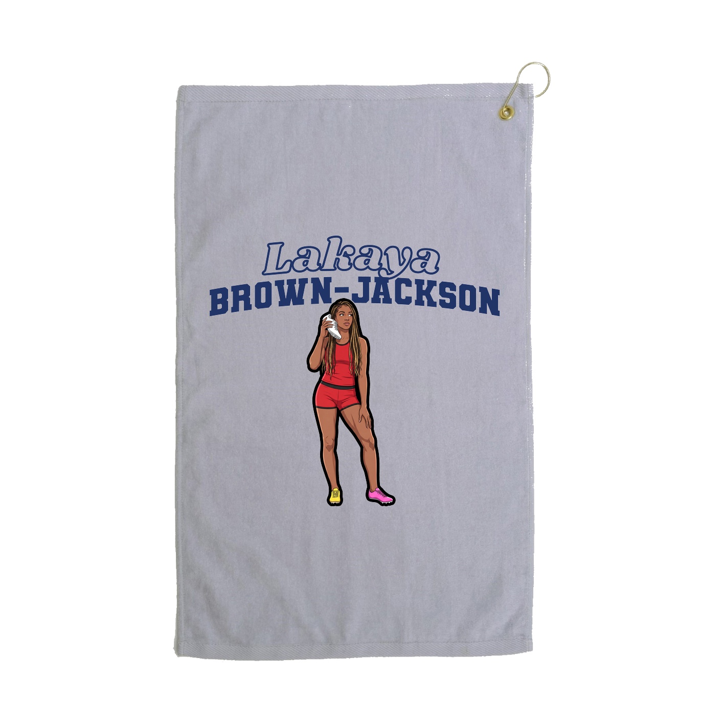 Golf Towel — Name Arch in Grey