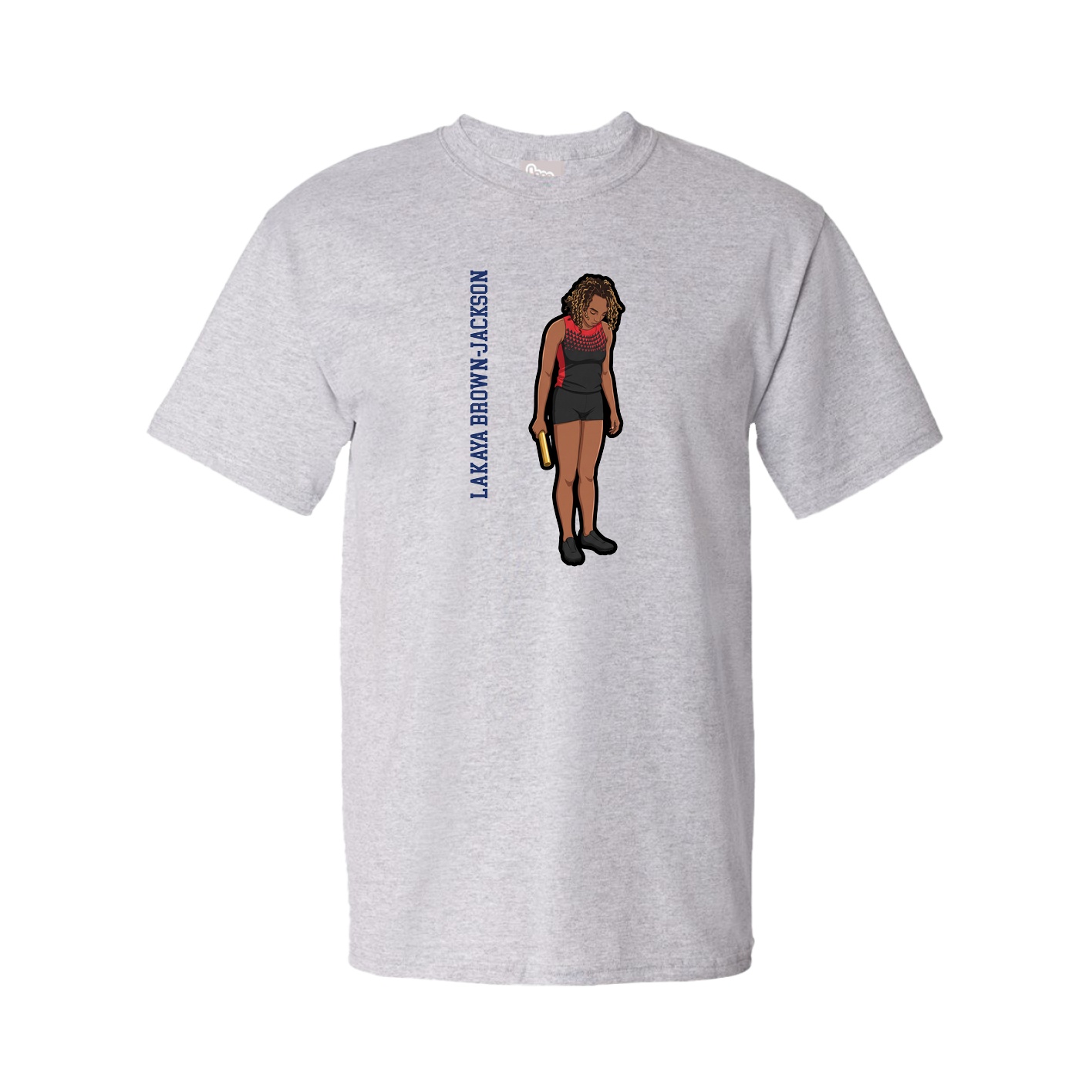 Tee — Name Vertical in Grey