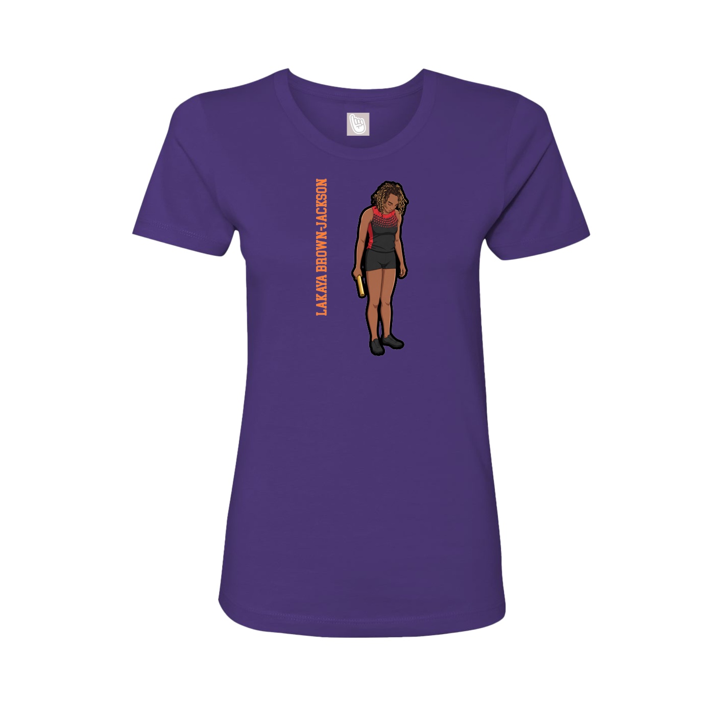 Womens Tee — Name Vertical in Purple