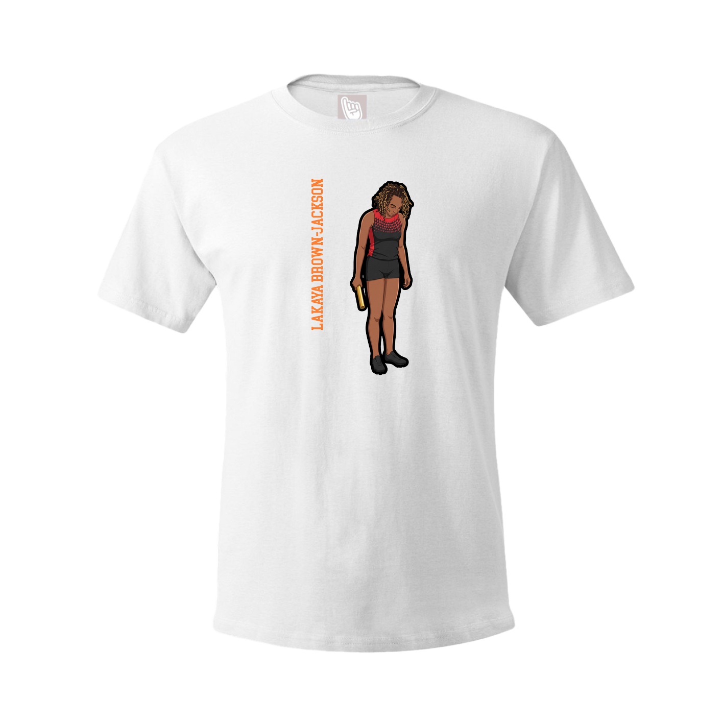Youth Tee — Name Vertical in White