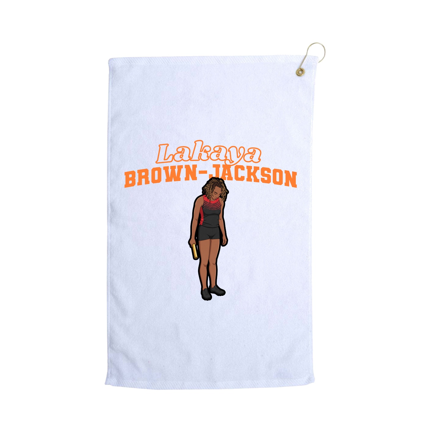 Golf Towel — Name Arch in White