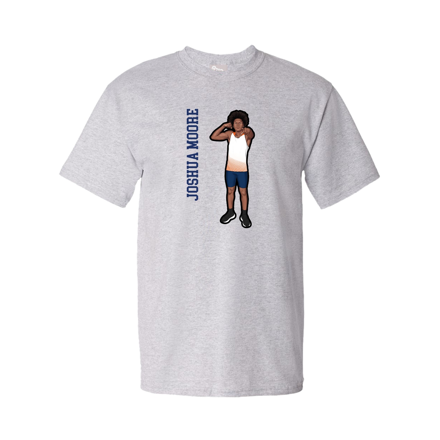 Youth Tee — Name Vertical in Grey