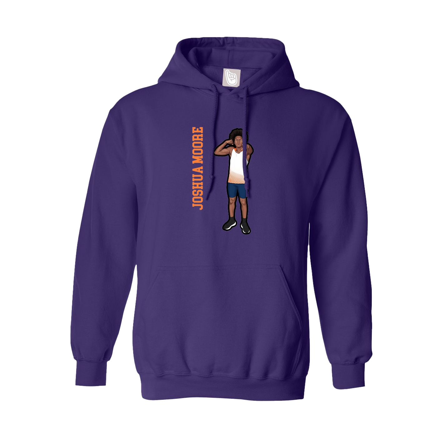 Youth Hoodie — Name Vertical in Purple