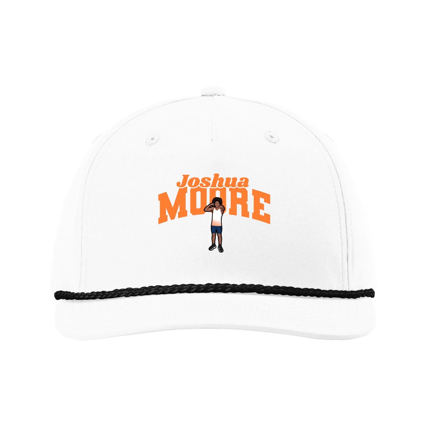 Five-Panel Classic Rope Cap — Signature Arch in White