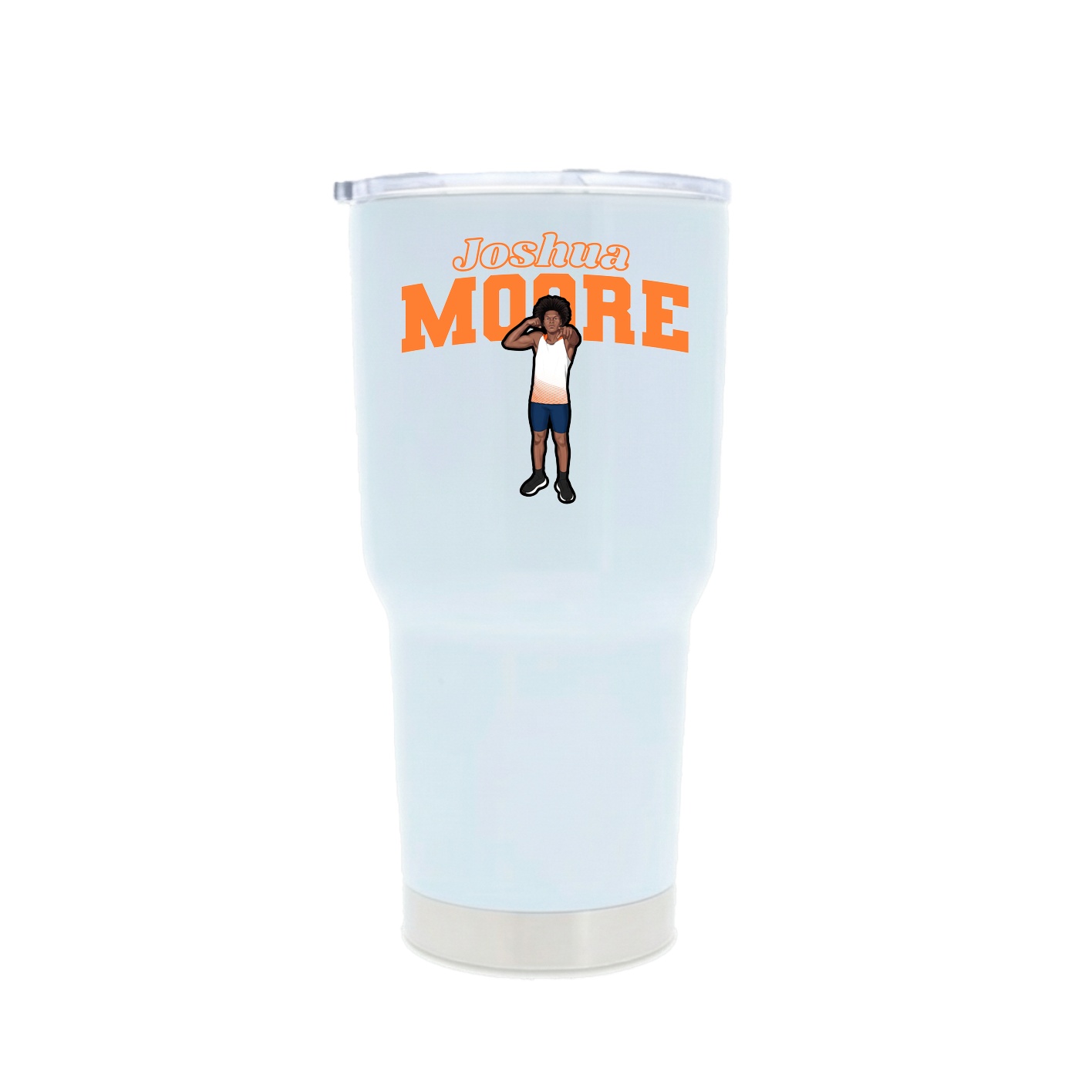 30oz Stainless Steel Tumbler — Name Arch in White