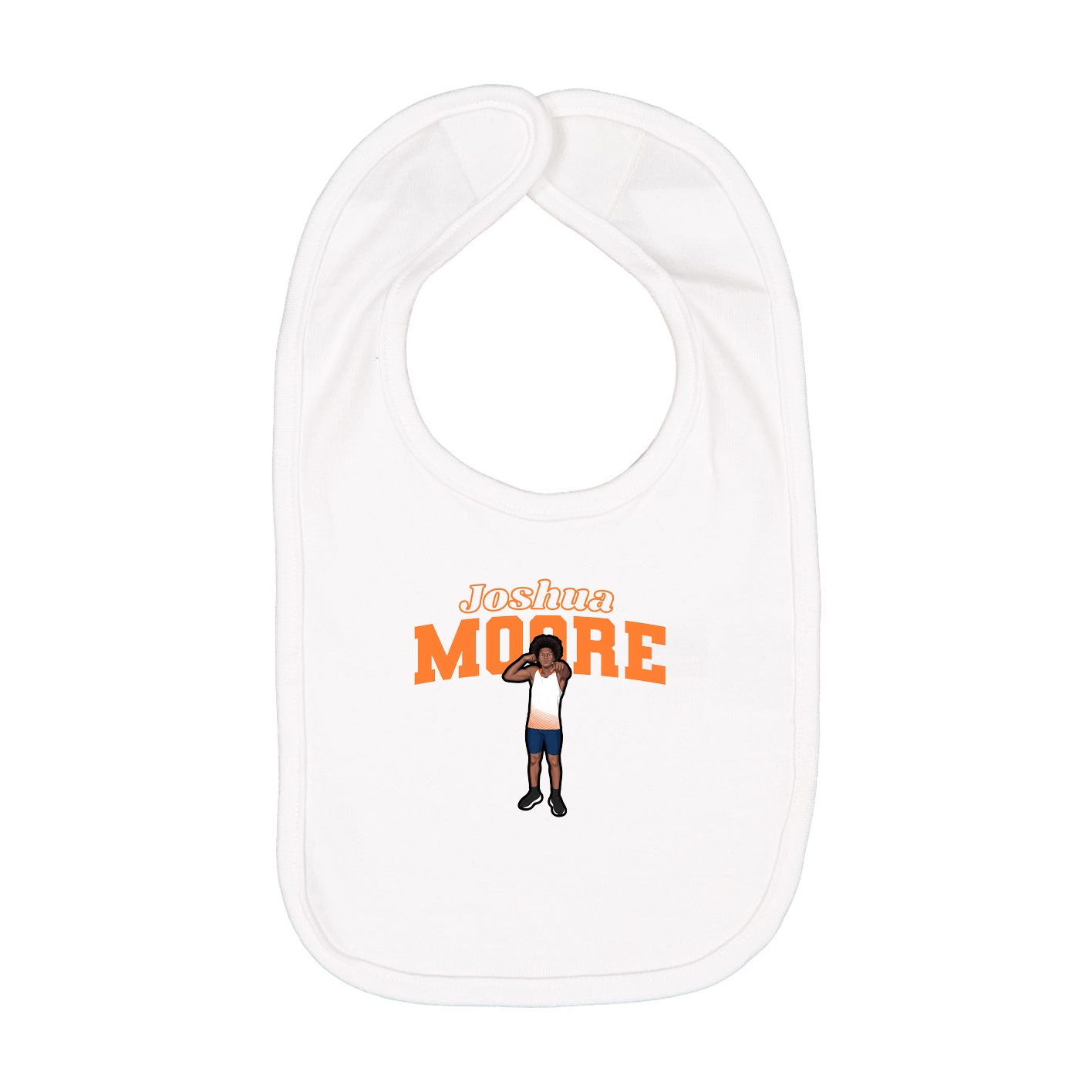 Infant Bib — Name Arch in White