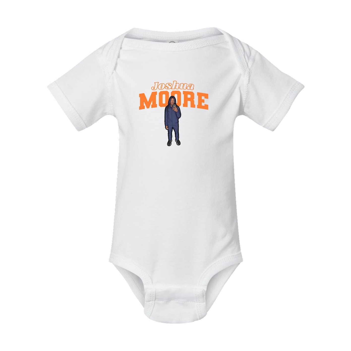 Baby Onesie — Name Arch in White