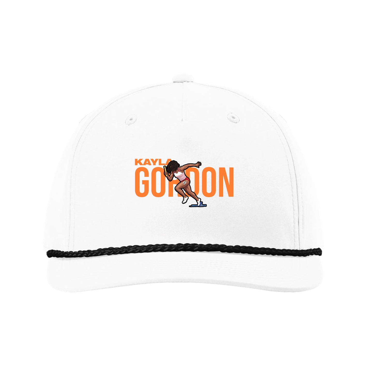 Five-Panel Classic Rope Cap — Player Name in White